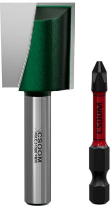 CSOOM 8mm Schaft Professional Bodenreinigung Fräser, mit Schlagmagnetbits, Schaftfräser, Holzbearbeitungswerkzeug Bit (22mm)