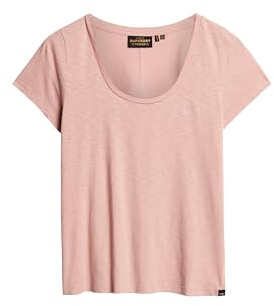 Superdry Damen Studios T-Shirt mit tiefem Ausschnitt