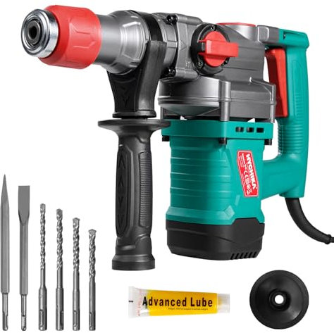 HYCHIKA Hammer Drill, SDS Plus Drill, 900W Demolition Hammer, Concrete Breaker, 790 RPM Corded Rotary Drill for Masonry, 4400 BPM Electric Chisel