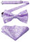 HISDERN Noeud Papillon Homme Lilas Élégance Formelle Nœuds Papillon et Mouchoir Déjà Noue Réglable Couleur Unie Nœud de Papillon pour Mariage Fête