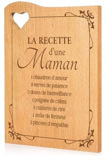 Mom Recipe® Planche à Découper pour Maman | Recette Gravée en Bois Naturel | 32 x 25 cm | Entretien Facile | Cuisine & Déco | Idée Cadeau pour Fête des Mères, Anniversaire | OriginalCorner®