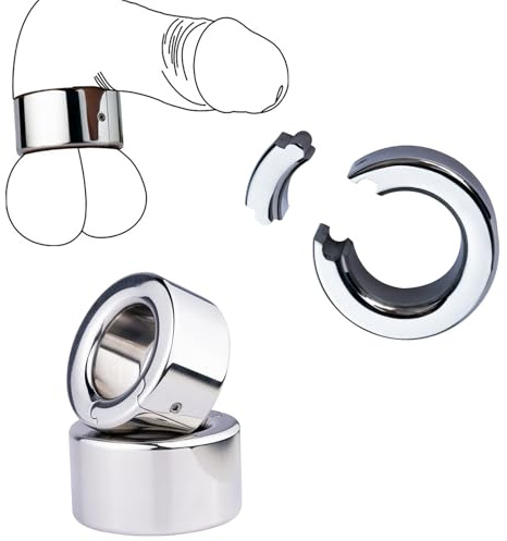 Qiyasex Edelstahl Heavy Duty Penisring Hoden Hodenring Metall Ballstretcher Keuschheitsbondage Abnehmbarer Ball Hodenstretcher Hodensack Gewicht AnhäNger Ring Penisring Sexspielzeug FüR MäNner(S/202g)
