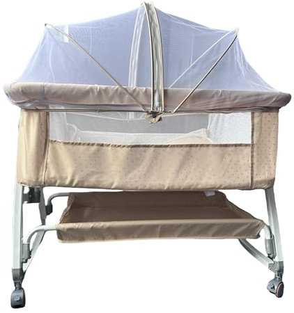 MENGDA Berceau Cododo, Lit Cododo Bebe Pliable, 0-30 Mois, 6 Réglages de Hauteur, 2 en 1 Berceau bébé Mobile Lit d'Appoint, Grand Panier, Apportez Une moustiquaire (Rose, 80 * 40 * 66-80cm)