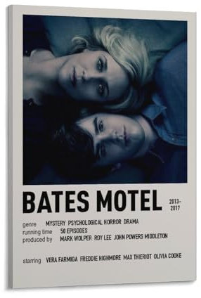 TULAOJI Bates Motel-Show-Poster, Leinwand-Kunst, Poster und Wandkunst, Gemälde, Rahmen-Stil, 30 x 45 cm