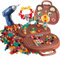 212PCS Toddler Drill and Screw Toys Bear Box Montessori Toys with Drill Portable 2d/3D Toddler Drill Set Toys for Creativity Sparking and Hands-On Learning