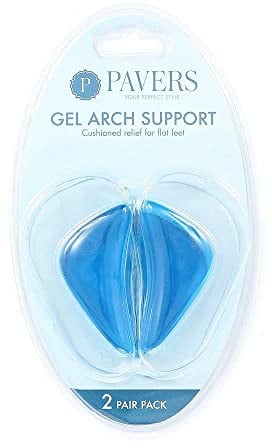 Pavers Unisex Gel Arch Supports for Flat Feet Blue-White Size One | All Year Round | Insole/Cushion