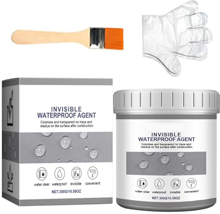 Mastic Isolant Imperméable | Colle Étanche Extérieur | Revêtement Transparent | Scellant Anti-fuite Séchage Rapide 150g 300g Avec Brosse Gants Idéal Réparation Toit Mur Maison Usage Extérieur