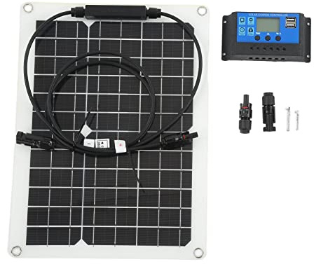 Chargeur de batterie solaire monocristallin 30 W 18 V, kit de panneau solaire stable, contrôleur de charge intelligent pour voiture, yacht, bateau, besoins quotidiens