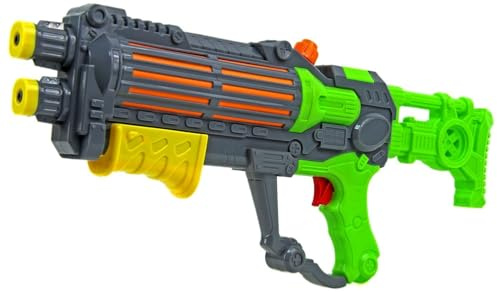 Kids Pump Action Water Gun 50cm Large Water Blaster Pistol - Space Blaster Style Long Range 20ft+ Outdoor Beach Pool Garden Toy for Boys Girls Adults - Green & Grey (2)