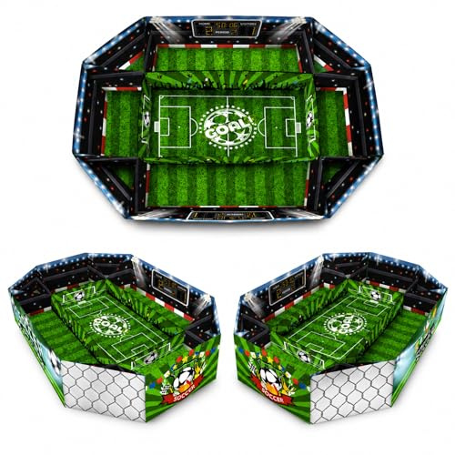 Klampnus Snack Stadion 3 Stück - Snack Stadium Football Aus Weißkarton 35 x 27 cm, Artikel für Fans & Fußballparty