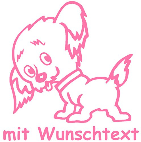 MY-BABY-SHOP Hundeaufkleber fürs Auto - mit Wunschtext - Motiv H15 (16 cm)