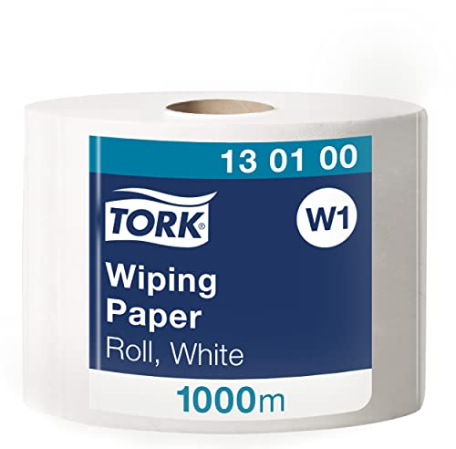 Tork 130100 Papel de Secado Multiuso Advanced / 1 Capa/Paños de Limpieza compatibles con el Sistema W1 / 1 Bobina x 1000 m de Largo/Color Blanco