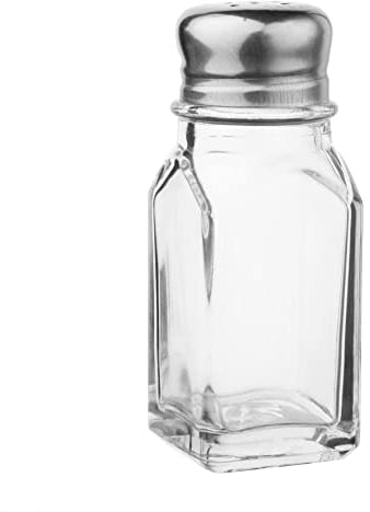 Olympia CE326 1X Nostalgic Salt And Pepper Shaker 100X40mm Glass Cruet Pot Kitchen Tableware,100(H)x 40(Ø)mm