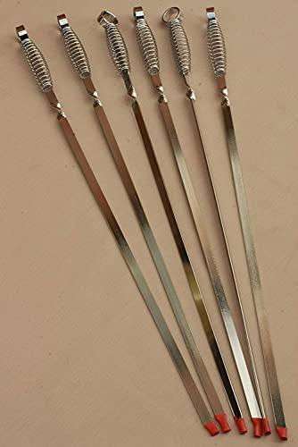 PRIMA BBQ Skewer with Spring Handle 22 6Pc