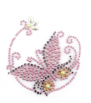 Transfert thermocollant clou et strass - Papillon - 10x9cm - Ki-Sign