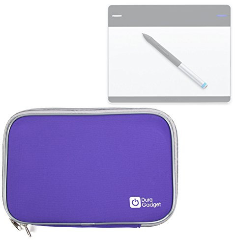 DURAGADGET Purple Water-Resistant Cushioned Neoprene Carry Case - Compatible with Wacom Intuos 'Photo' Pen and Touch Graphics Tablet (Small) - CTH-490PK-S