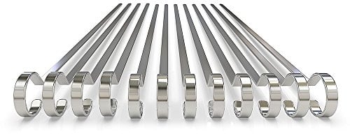 Brochettes Kabob 30,5 cm support en acier inoxydable Grill barbecue bâton brochettes Lot de 12 de Master Cook