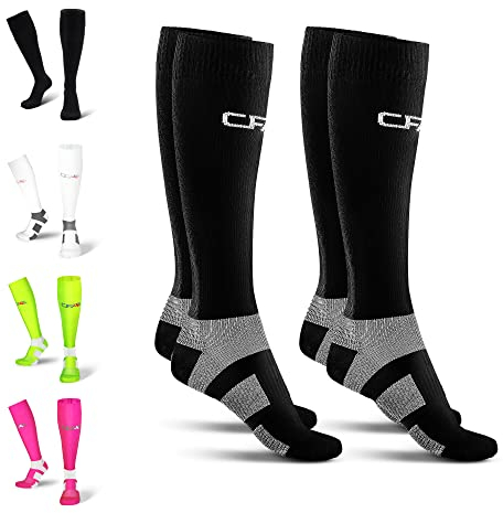 COMPRESSION FOR ATHLETES V1 Chaussettes de Contention Femme et Homme de Haute Qualité, Soutien de La Cheville et de La Voûte Plantaire, Chaussettes de Contention Homme et Femme fabriquées dans l'UE