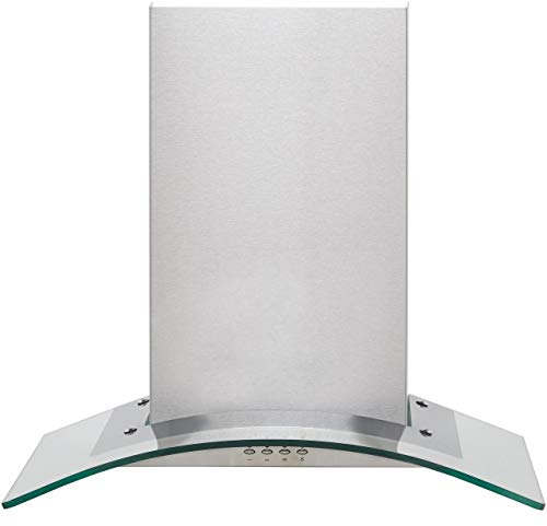 Baumatic BECH60GL 60 cm Chimney Cooker Hood - Stainless Steel / Glass