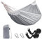 ANYOO Hängematte Outdoor Baumwolle Bequemer Stoff mit Baumfreundlichen Gurten zum Aufhängen, Robuste Tragbare Hängematte mit Reisetasche für Garten, Indoor, Balkon, Terrasse, Camping