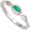Jobo Damen-Ring aus 333 Weißgold mit 10 Diamanten und Smaragd Größe 52