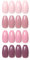 SIUSIO 96Pcs Colorful Coffin Nails Full Cover Press on UV Top Coat Covered Fall Color Maple Leaf Red Acrylic Fake Nail Autumn Medium Ballerina False Gel Nails Art Tips for Women and Girls (Pink)