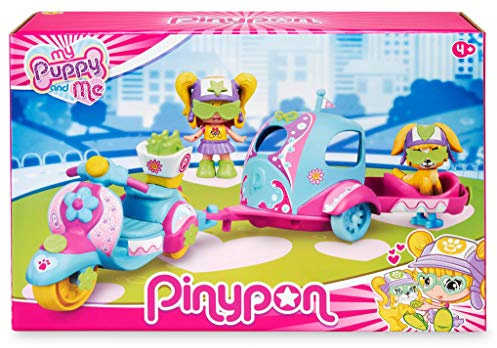 Pinypon. Mon Chiot et Moi. Moto, remorque et Figurines pour garçons et Filles de 4 à 8 Ans (Famosa 700016247)