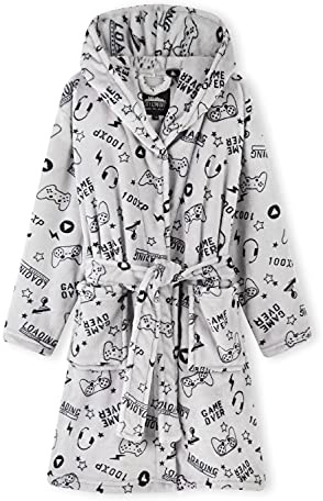 CityComfort Vestaglia Bambino, Vestaglie In Pile Morbido Con Cappuccio Per Ragazzo 7-14 Anni (11-12 anni, Grigio)