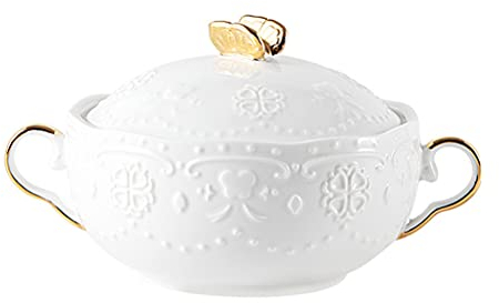 jojofuny 1Set Ciotola con Manici Ciotole per Dessert e Zuppa Contenitore Decorativo per Frutta e Snack Design con Tecnologia Rilievo
