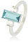 My Bendel - Ring Silber mit großem blauen Stein und kleinem Zirkoniumdioxid- Stylischer Ringe für Damen - Bleibt schön und Verfärbt nicht - Stapeln Ringe - mit Luxuriösen Geschenkverpackung