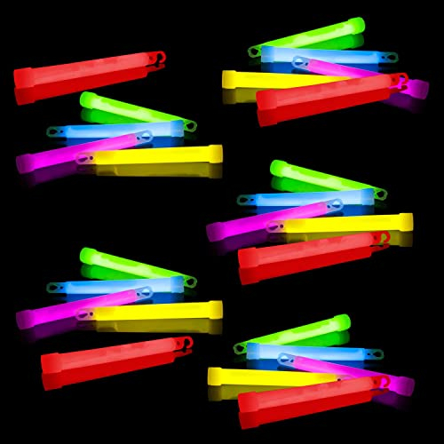 NEON FUN 25 Dicke Maxi Power Knicklichter | 5 Farben Mix | 8h Leuchtdauer | 150x15 mm | Geprüfte Qualität | Test 1,4 sehr gut