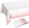 2 Stück Rose Gold Dot und Weiß Party Tischdecke Rechteckiger Rose Gold Dot Confetti Geburtstag Tischdecke für Geburtstag, Braut Shower, Jahrestag, Hochzeit 108x 54