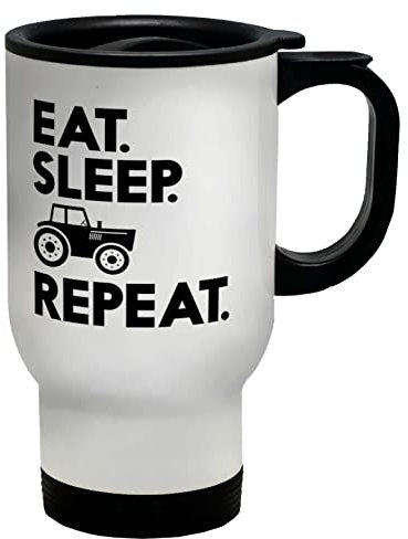 Shopagift Eat Sleep Farmer Repeat Travel Mug Cup
