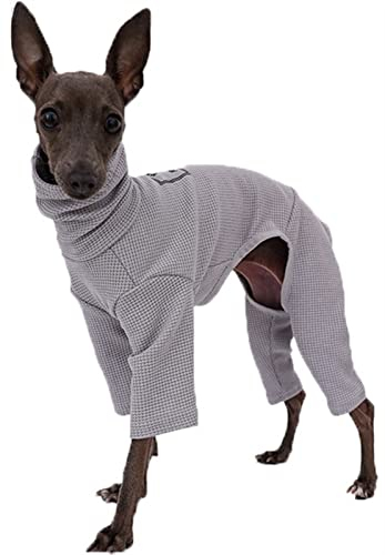 Weicher Hundepullover mit 4 Beinen, Hundemantel mit Hohem Kragen, Leichter, Atmungsaktiver Hundeoverall für Windhunde, Whippet, Lurcher, Deutsche Dogge, Pharaoh Hound, Bedlington Terrier