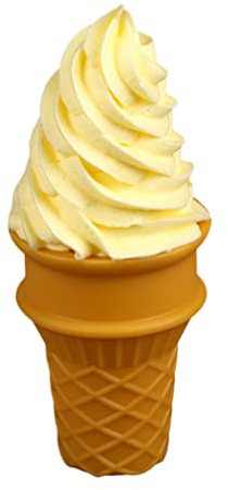 Alipis Fake Ice Cream, Ice Cream Model Ice Cream Cone Model Toy Simulation Food Fake Food Decorations Summer Photography Props for Home Shop ( Yellow )