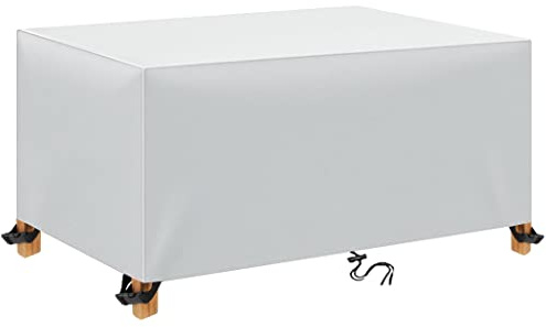 TopIdea Housse Salon de Jardin 200x100x75cm Rectangulaire - Couverture de Protection Meubles Imperméable Anti-UV - Bâche Table Extérieur en Tissu 600D Oxford