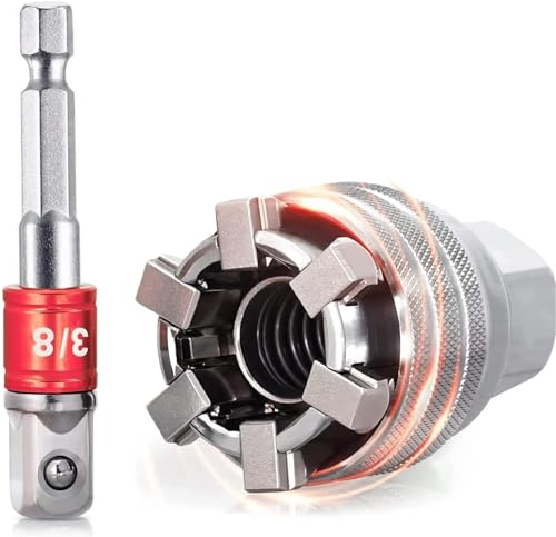 KEWAYO Universal Einstellbare Steckschlüssel Super Steckschlüssel Passt Standard 10-19mm, Metrisch 3/8-3/4'' Ratsche Ratschenschlüssel für Männer Werkzeuge Geschenke