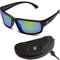 LMAB schwimmende Polbrille, Polarisationsbrille Angeln, Modell Iris, mit Etui und Tasche (Matte Black/Green Revo)