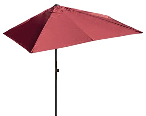 YFZNWHX Rechteckiger Halber Sonnenschirm |Balkon Halber Sonnenschirm |UV-Schutz| 250x130cm, 200x100cm| Garten Sonnenschirm Wandschirm|Mit Kurbel|Perfekt Für Balkone Gärten Terrassen