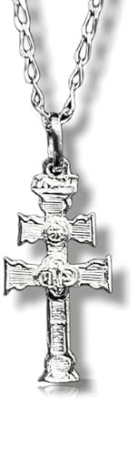 Caravaca Kreuz 925 Silber - exakte Nachbildung - gesegnet in Caravaca - komplette Halskette Unisex - Universalgröße - Schönheit, Glaube und Spiritualität - inkl. Schutzgebet -