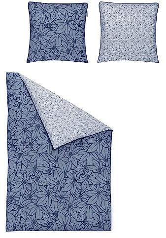 Irisette Mako-Satin Bettwäsche Glamour 8504 blau 1 Bettbezug 135 x 200 cm + 1 Kissenbezug 80 x 80 cm