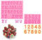 2 Pcs Silicone Letters Numbers Mold Pink Mould Alphabet Number Letter Silicone Molds for Cake Dessert Decoration