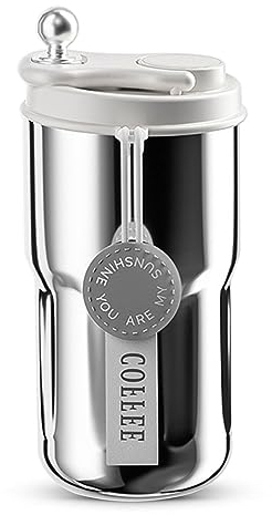 Jadin Taza Termo Cafe para Llevar, Termo Contigo con Tapa de Cierre a Presión, Vaso Termo Cafe para Llevar, Travel Mug con Aislamiento al Vacío de Acero Inoxidable Apta para Camping