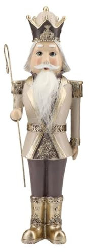 Timstor Soldatino Schiaccianoci di Natale Beige Marrone 31cm Poliresina
