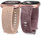 TOYOUTHS 2 Stück Floral Gravierte Armband kompatibel mit Fitbit Versa 4/Versa 3/Sense 2/Sense Armband, Sport Solo Loop Silikon Boho Henna/Löwenzahn Blume Cute Versa 4 Armbänder, Milchtee/Rauch Violett