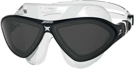 Zoggs Unisex-Adult Horizon Flex Swim Mask Goggles, Clear/Black/Tint Smoke