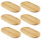 MUNGHOK 6 bandejas de bambú pequeñas ovaladas, 17 x 9 cm, de madera, bandeja de servir de bambú, posavasos de madera, bandeja de madera ovalada para té, posavasos de tartas, joyas