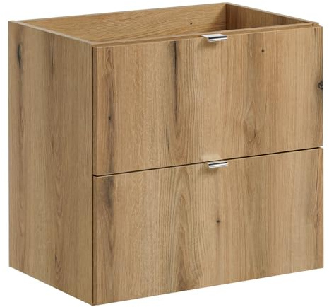 Badezimmer Waschtischunterschrank 60 cm, Eiche, geringe Tiefe (39cm)