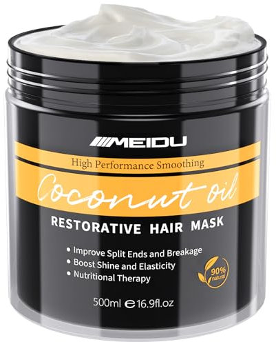 Hair Mask for Dry Damaged Hair, Keratin Hair, Deep Conditioning Hydrating for Coloured Hair, Coconut Oil Hair mask for Women with Curly Hair 500ML