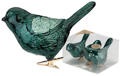Inge-glas Christbaumschmuck Vögel auf Clip 9cm Kunststoff 3er Set - Große Christbaumkugeln für Weihnachtsbaum - Weihnachtsbaumkugeln & Weihnachtsbaumschmuck zu Weihnachten - Morello Cherry
